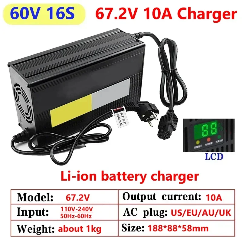 10A 48V 60V 72V Lithium Batter - 84V 20A Smart Charger ulasan dan harga
